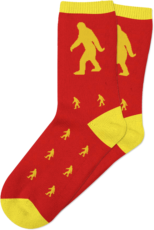 Bigfoot Socks Red/yellow - Sock (830x900), Png Download
