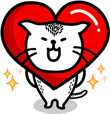 Graphic Black And White Download Heart Cat Lite Sticker - Heart Cat Sticker (408x408), Png Download