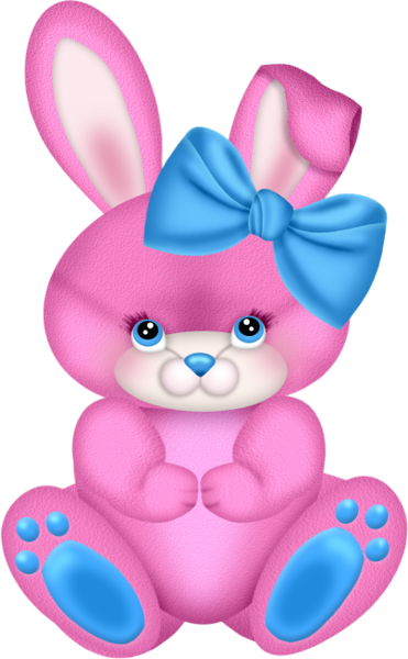 Clipart, Easter Bunny Clipart, Rabbit, Easter Watercolor, - Pink Rabbit Clip Art (371x600), Png Download