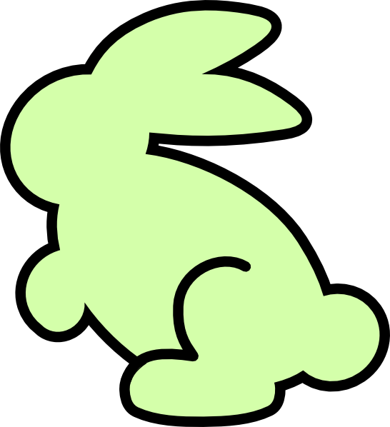 Soft Spring Green Bunny Png Clip Arts For Web - Rabbit Black And White (546x598), Png Download