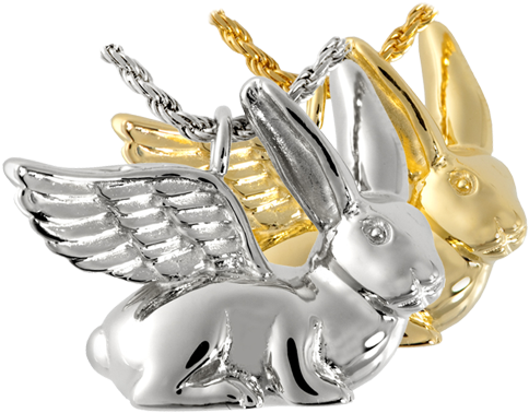 Ears Up Rabbit Cremation Jewelry - Silver Cremation Jewelry: Rabbit Ears Up (500x500), Png Download