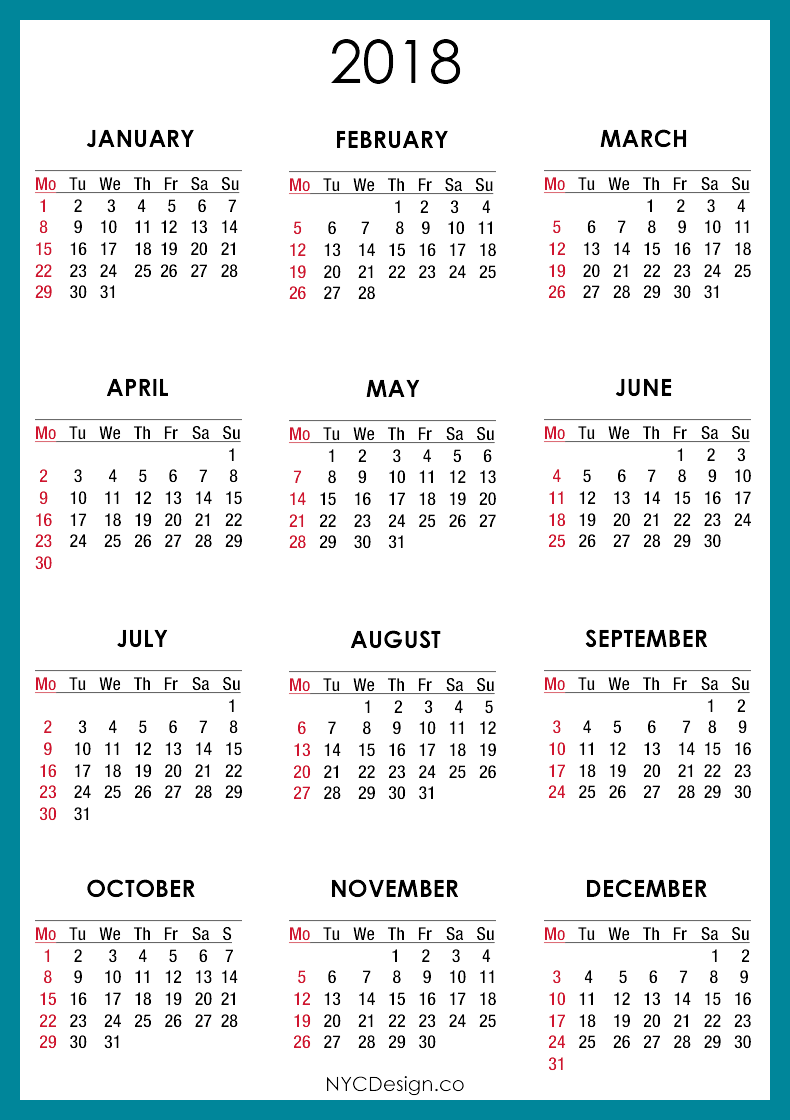2018 Calendar Png Transparent Images Png All - Calendar (790x1120), Png Download