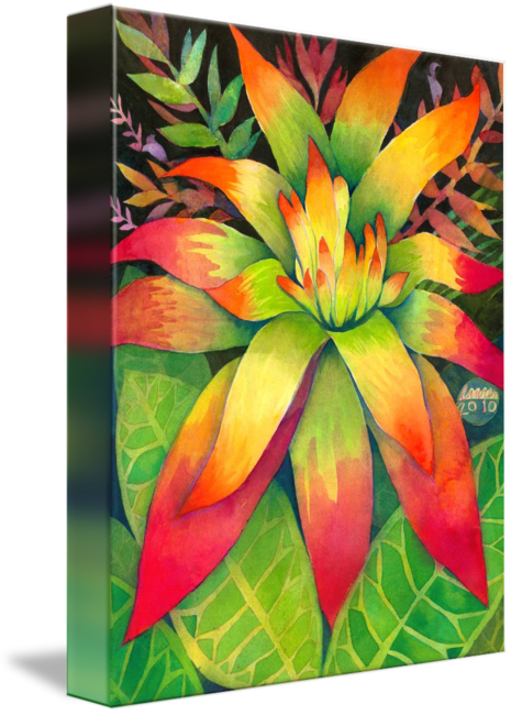 "jungle Floral " By Lauren Mcmullen, Montara, Ca // - Gallery-wrapped Canvas Art Print 11 X 14 Entitled Jungle (465x650), Png Download