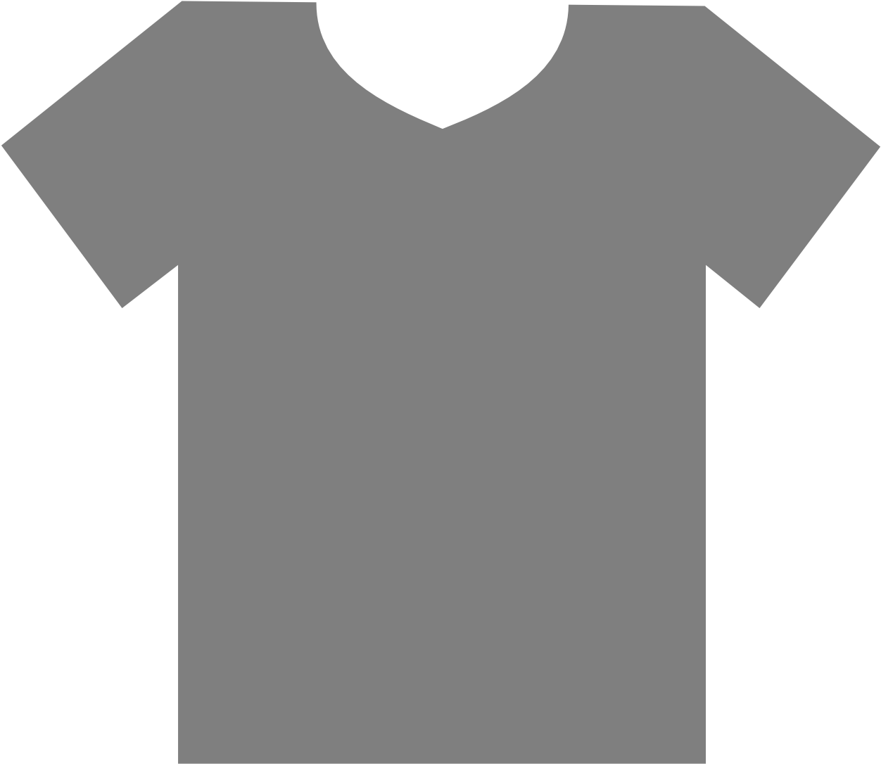 T Shirt Outline Clip Art - Outline Gray T Shirt (1331x1331), Png Download