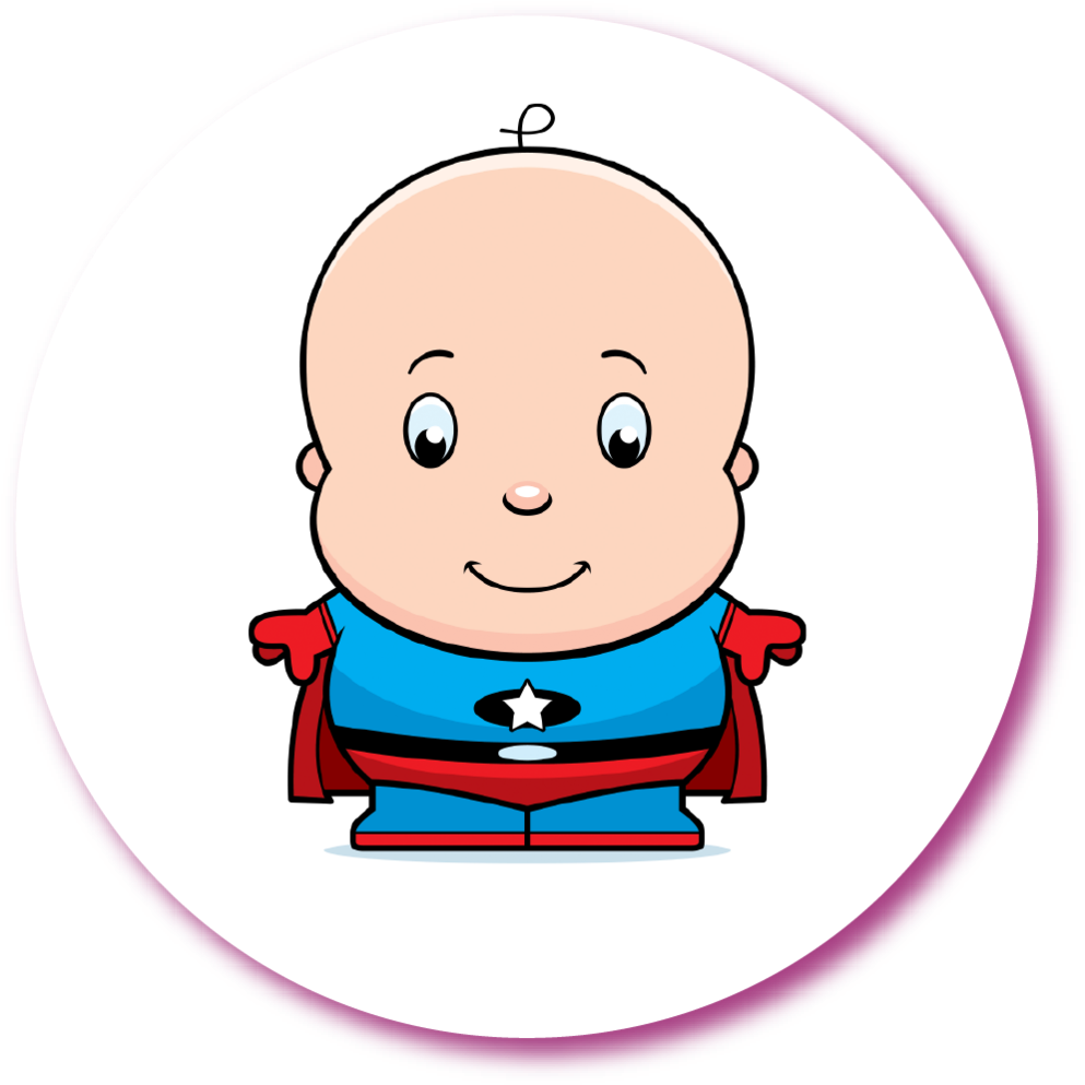 Super Baby Circle - Scared Superhero (1000x1000), Png Download