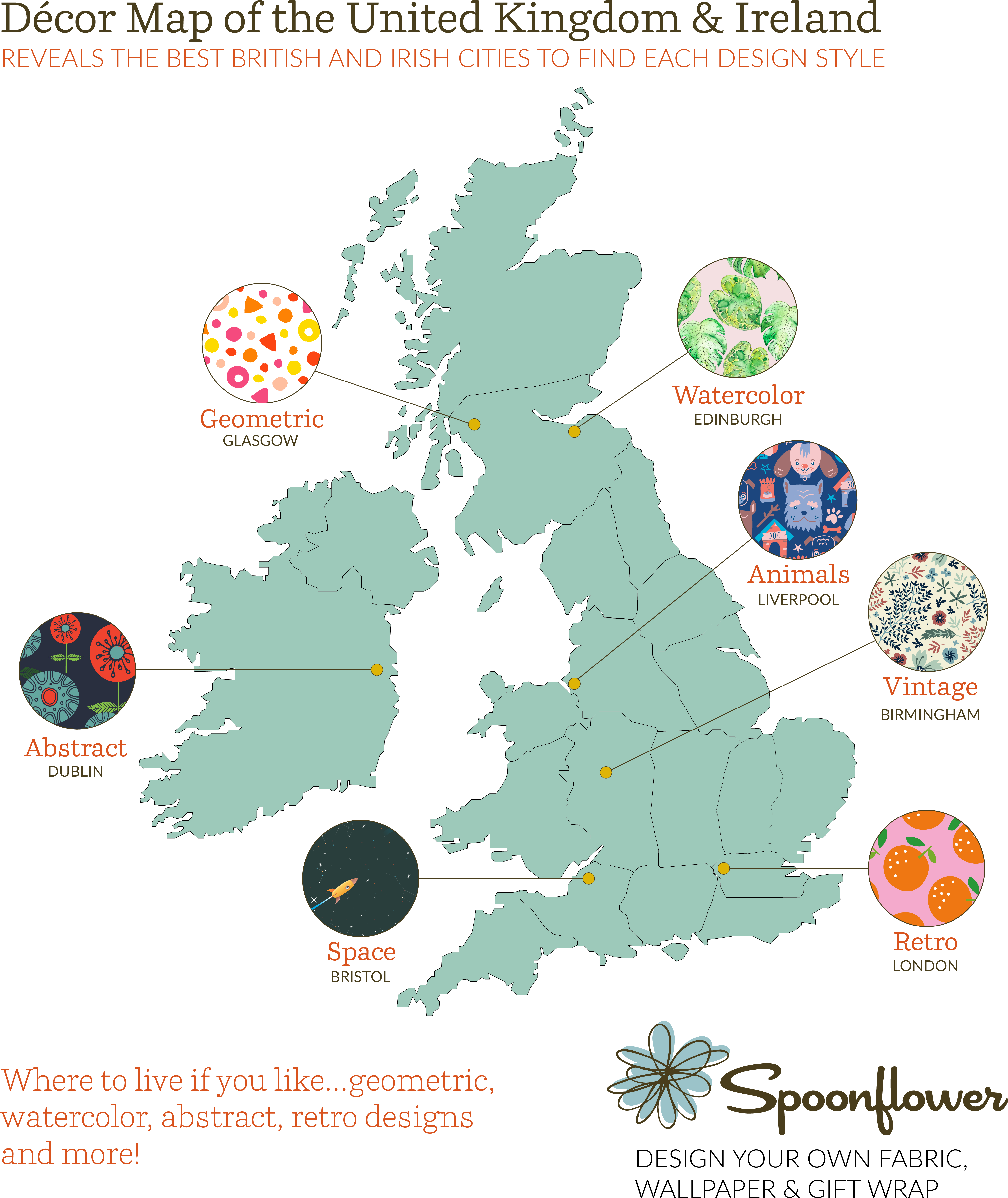Spoonflower's Uk And Irish Decor Map - Uk Map Minimalist (5092x6097), Png Download