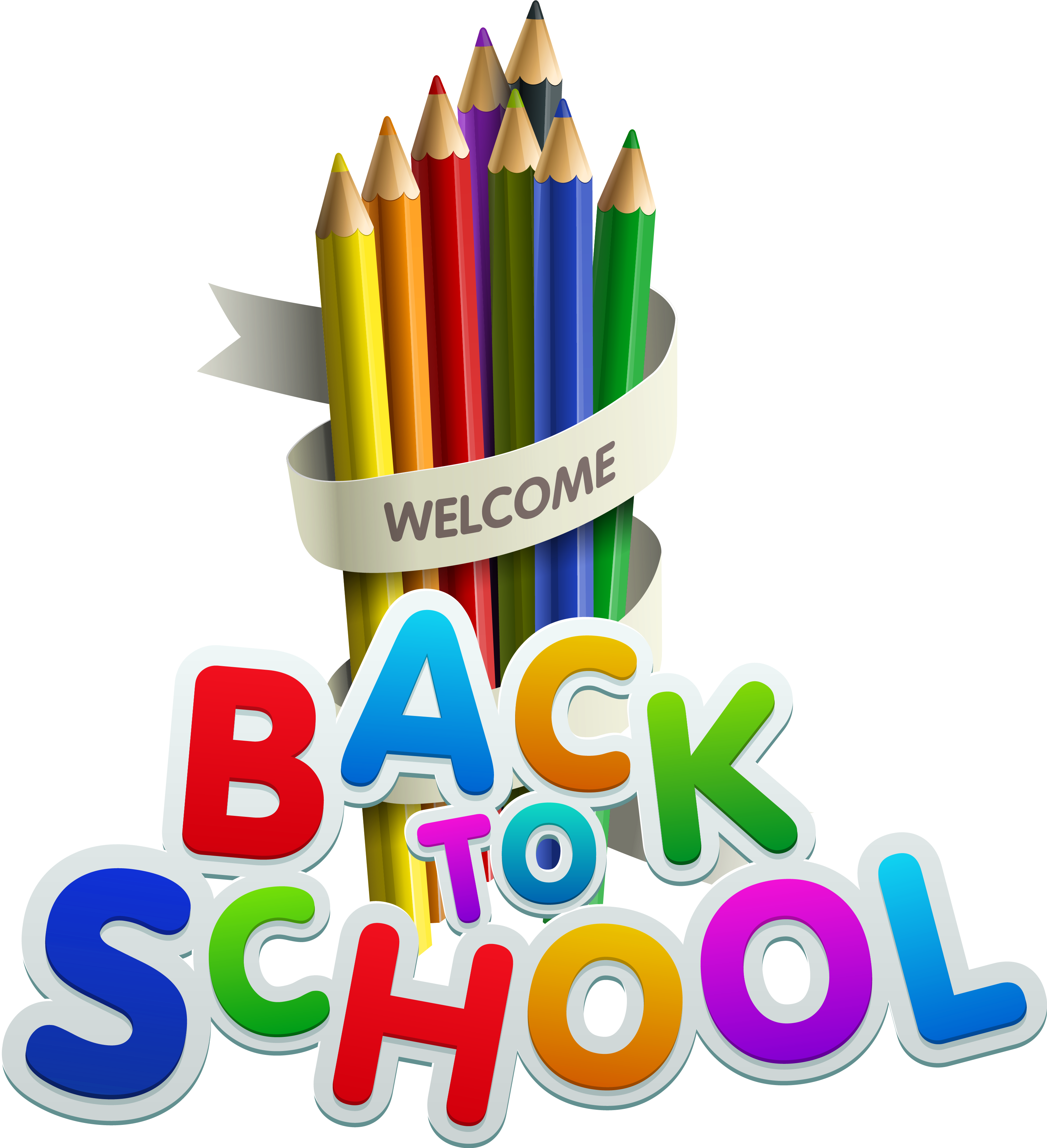 Welcome Back To School Color Pencils Clipart - Welcome Back To School Year 2018 19 (3435x3917), Png Download