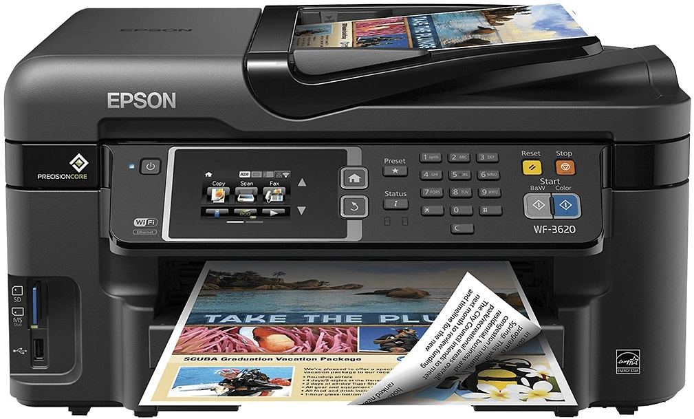 Laser Printer Png Free Download - Epson Wf3620 (1200x800), Png Download