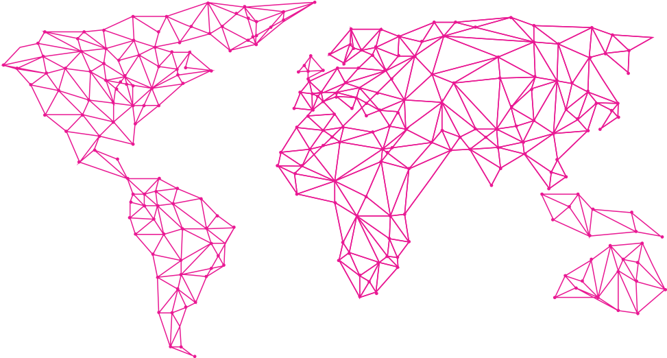 World Map Pink - Carte Du Monde Stylisée (1000x536), Png Download