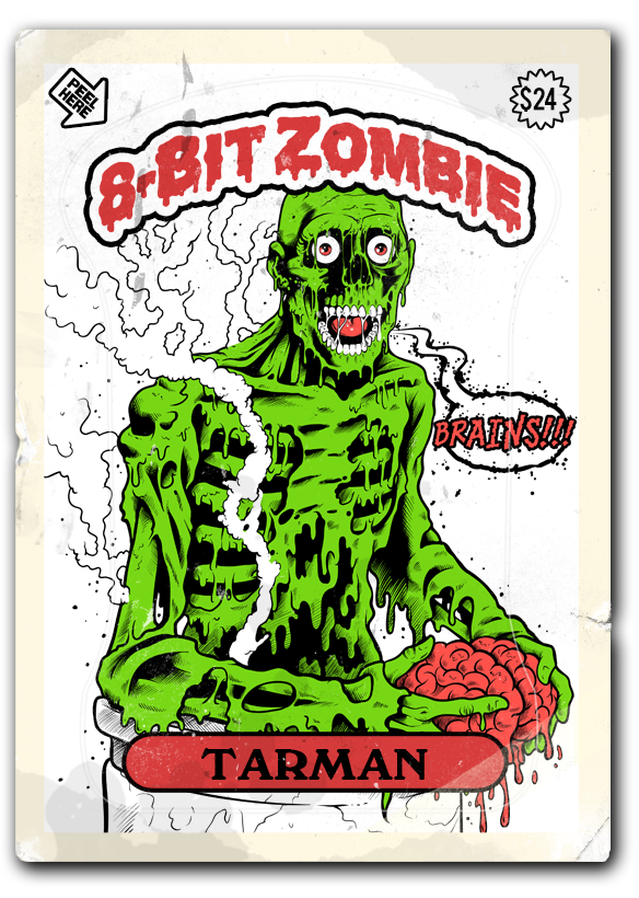 8-bit Zombie Tarman - Return Of The Living Dead Stencil (600x820), Png Download