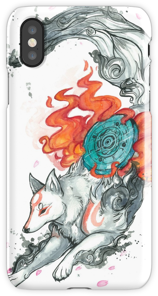 Watercolor Okami Iphone X Snap Case - Okami Art (750x1000), Png Download