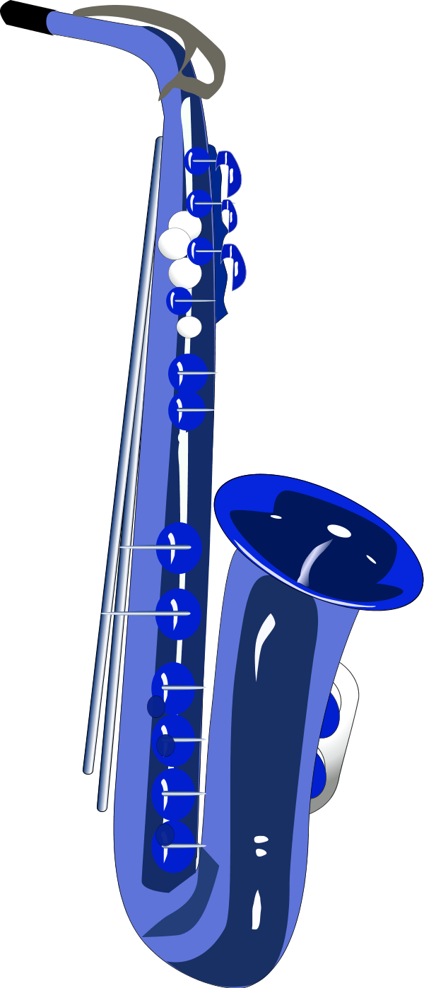 Saxophone Clip Art Saxophone Clipart Fans - Blue Saxophone Transparent (600x1398), Png Download
