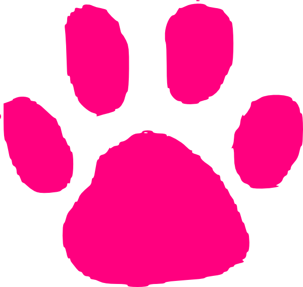 Pink Paw Print Svg Clip Arts 600 X 567 Px (600x567), Png Download