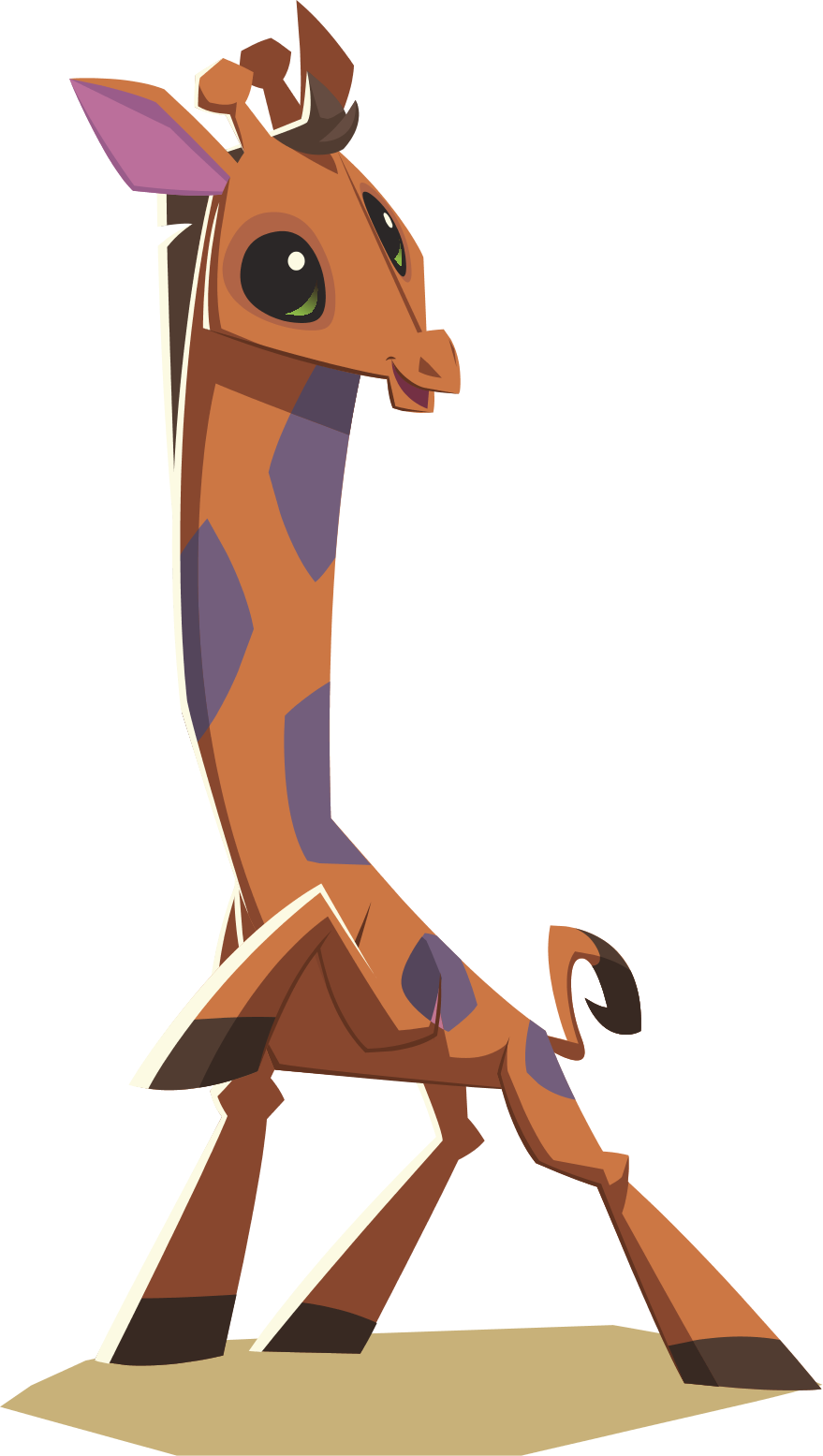 Renovated Art Giraffe - Giraffe Animal Jam Animals (879x1555), Png Download