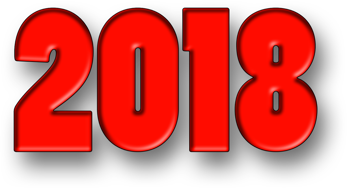Happy New Year 2018 Hd Greeting Cards With Red Colour - Graphic Design (640x366), Png Download