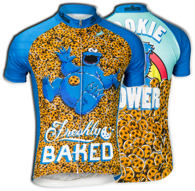 Cookie Monster "freshly Baked" Cycling Jersey - New 2017 Jiashuo Cartoon Ciclismo Ropa Bike Race Pro (1024x960), Png Download
