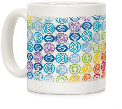 Watercolor Chakra Symbol Pattern Coffee Mug - Generic Watercolor Chakra Symbol Pattern White (484x484), Png Download