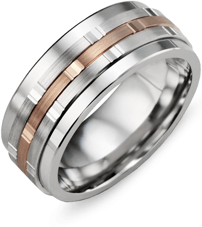 Men's Cobalt & Gold Wedding Ring (400x500), Png Download