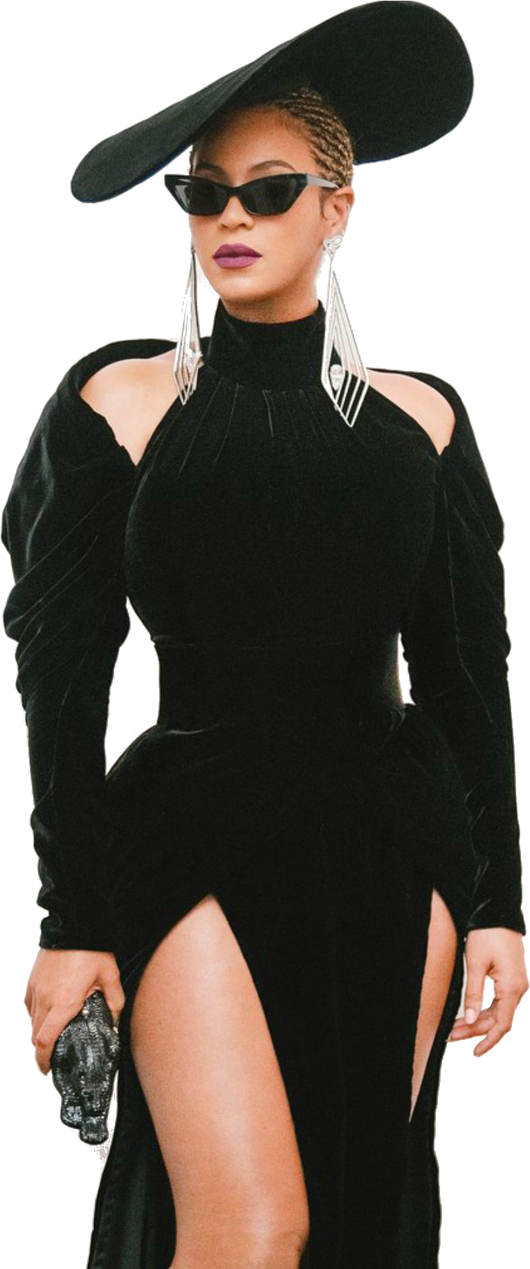 Beyoncé Wearing Nicolas Jebran - Beyonce Black (788x1843), Png Download