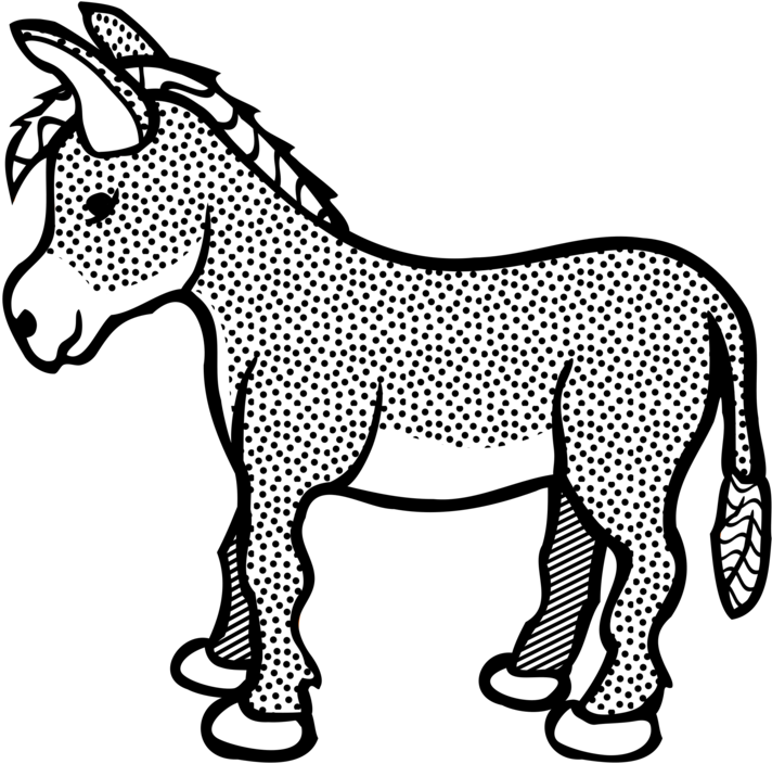 Donkey Horse Drawing Shrek Mule - Clip Art Of Donkey (758x750), Png Download