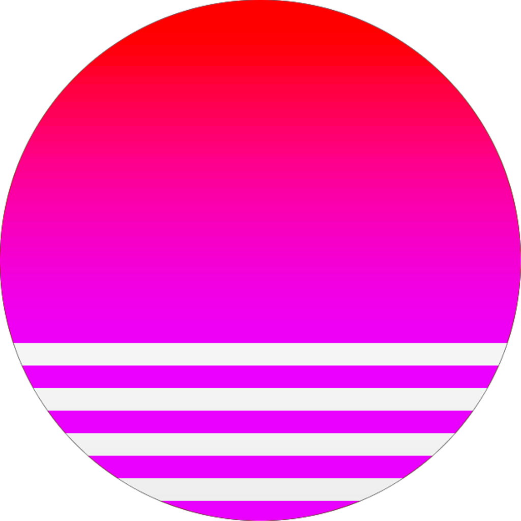 Ftestickers Vaporwave Circle Sun Geometric Planet - Vaporwave Sun Transparent (1024x1024), Png Download