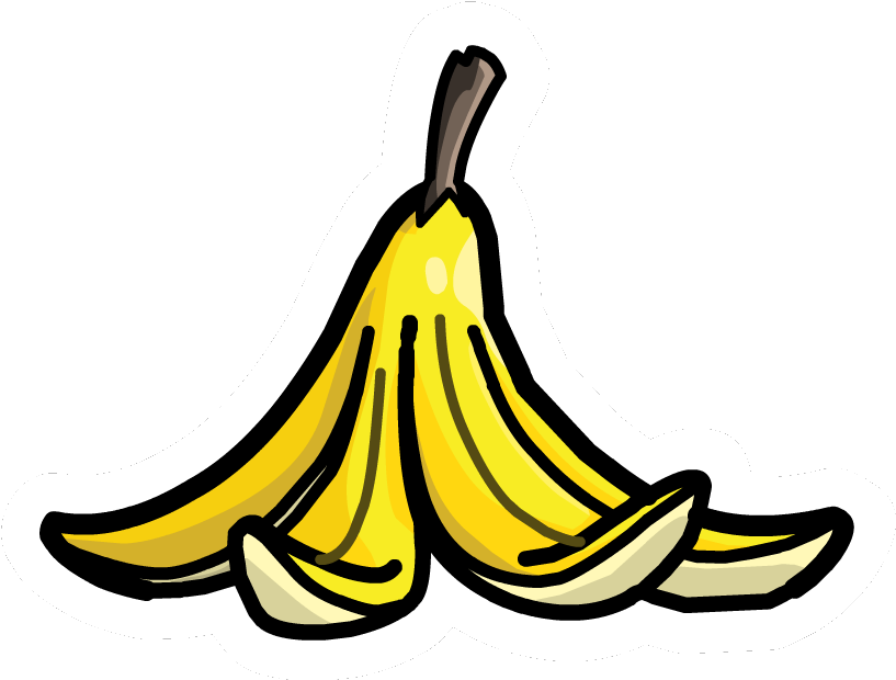 Banana Pin - Mario Kart Banana Peel Png (834x635), Png Download
