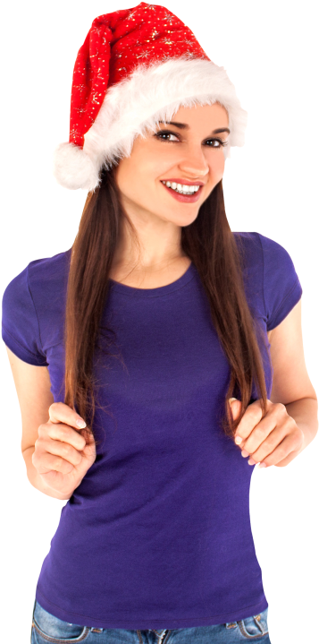 Download Christmas Santa Hat Woman Png Image - Christmas Day (500x771), Png Download