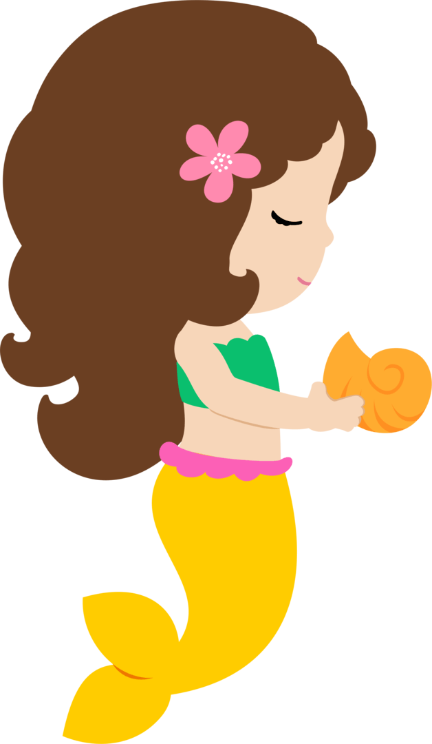 Little Mermaid Clipart - Mermaid Clipart Png (628x1080), Png Download