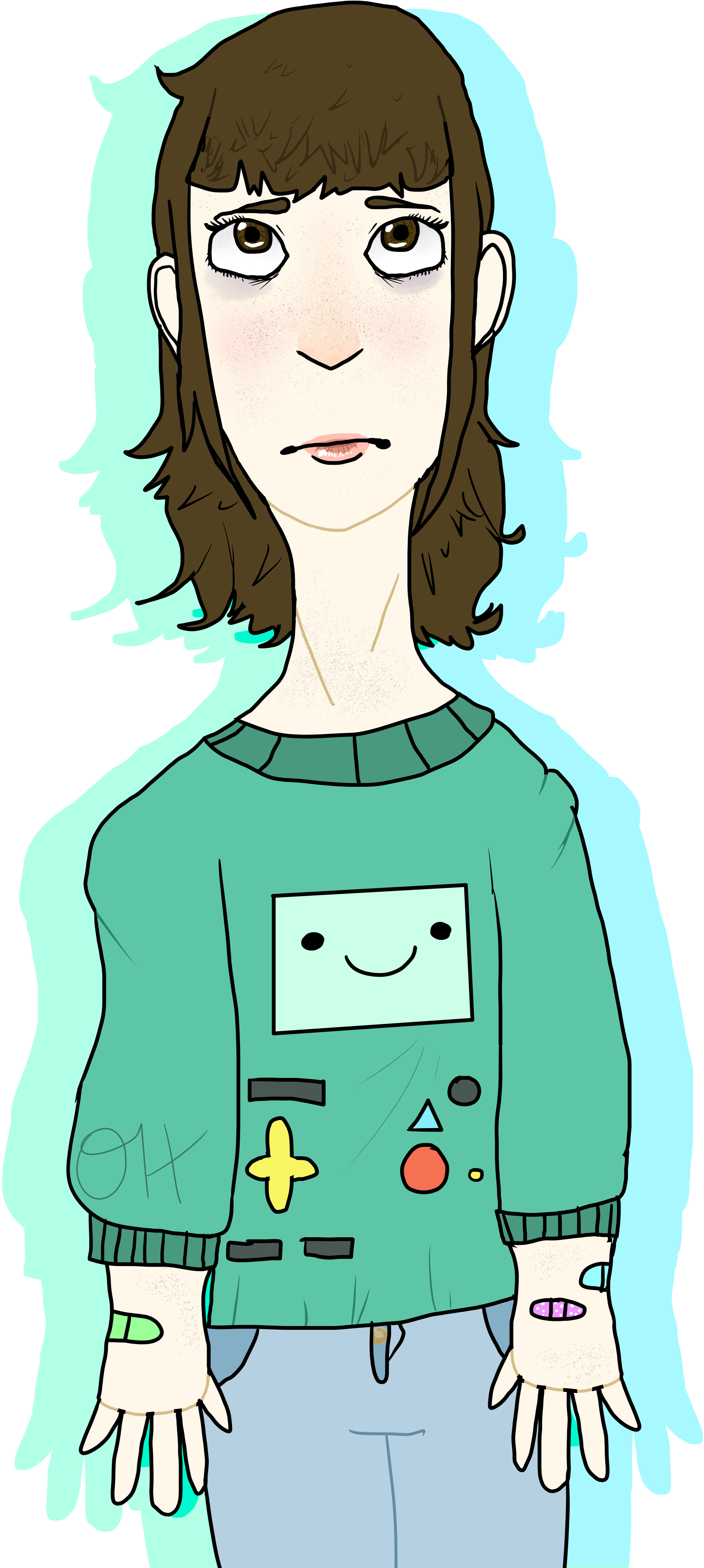 Tumblr Girl Trash Credit - Cartoon (3375x4616), Png Download