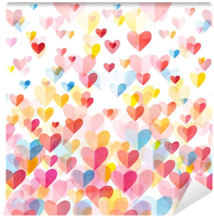 Watercolor Painting Background Heart Wall Mural • Pixers® - Visual Arts (400x400), Png Download