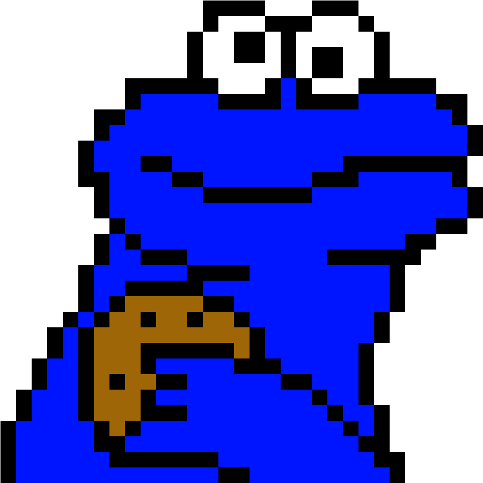 Cookie Monster - Cool Pixel Art On Minecraft (1178x1116), Png Download