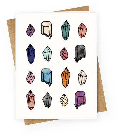 Watercolor Crystal Pattern Greeting Card - High Vibes (484x484), Png Download