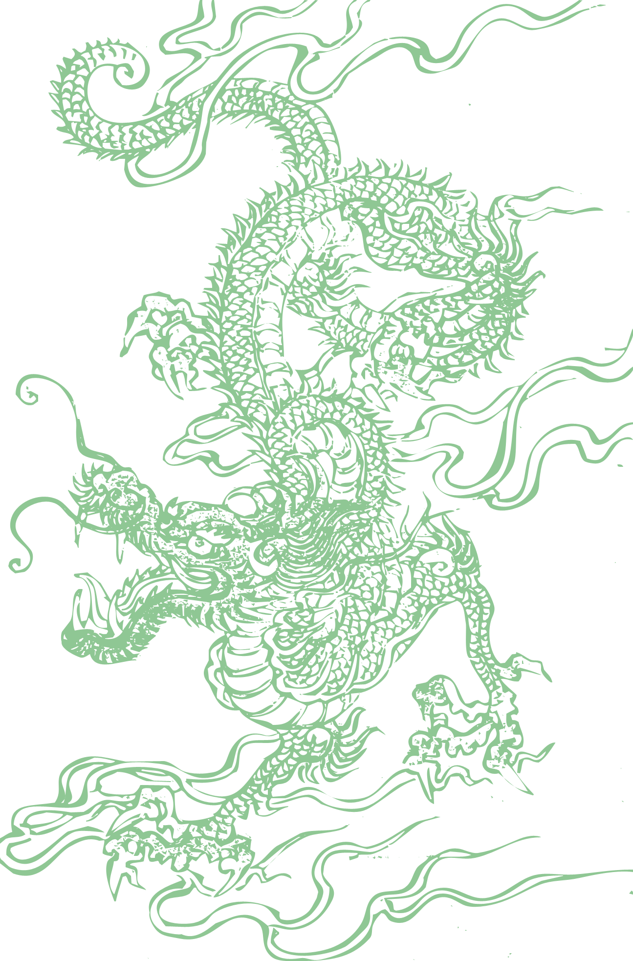 Green Chinese Dragon - Green Chinese Dragon Png (1295x1966), Png Download