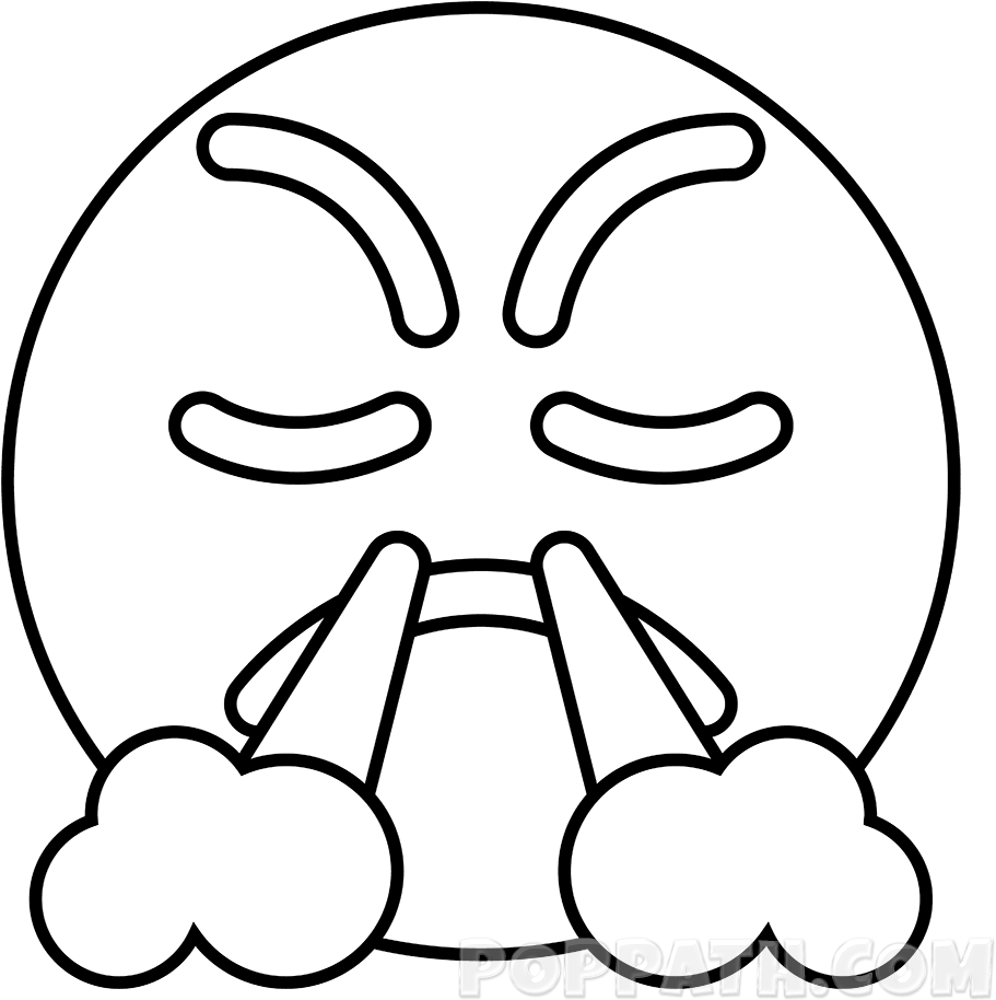 How To Draw A Steam Face Emoji - Drawing (1000x1000), Png Download