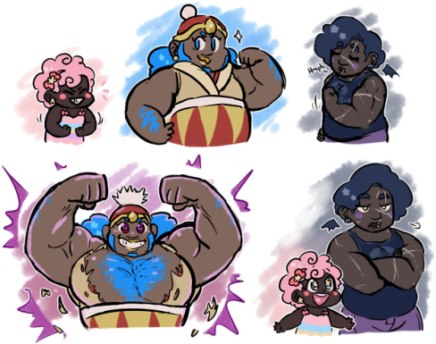 Flexing Contest - Buff Kirby (500x406), Png Download