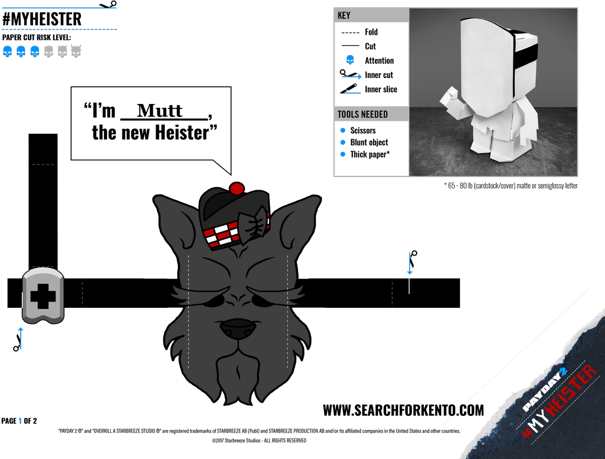 Fold Your Own Paperheister - Payday 2 #myheister Winner (1200x904), Png Download