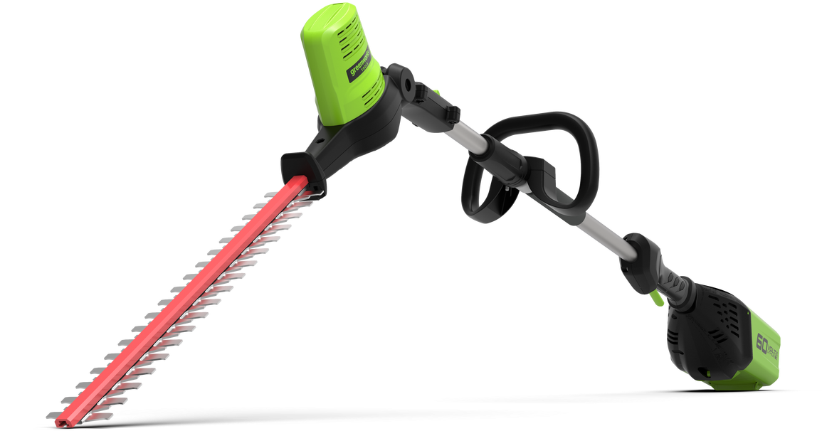Greenworks 60v Long Reach Hedge Trimmer G60pht - Greenworks 60v Long Reach Hedge Cutter (1200x907), Png Download
