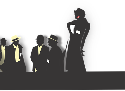 Silhouettes Gangster Noir Gangster Gangste - Gangster (402x340), Png Download