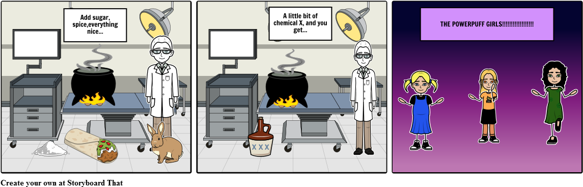 Powerpuff Girls - Power Puff Girls Storyboard (1164x385), Png Download