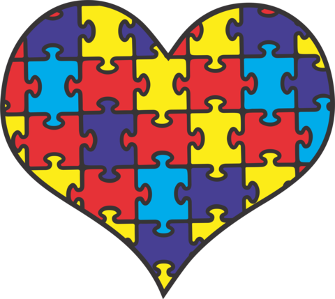Png Free Stock Autism Clipart Autism Heart - Autism Heart (480x429), Png Download