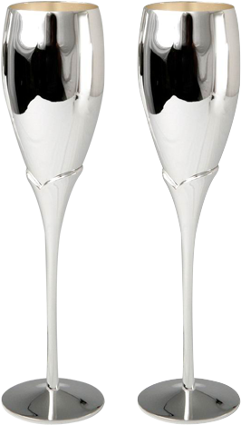 Champagne Flute Png - Silver Champagne Glasses Png (500x500), Png Download