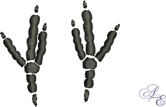 Raven Prints Medium - Raven Foot Print (722x361), Png Download