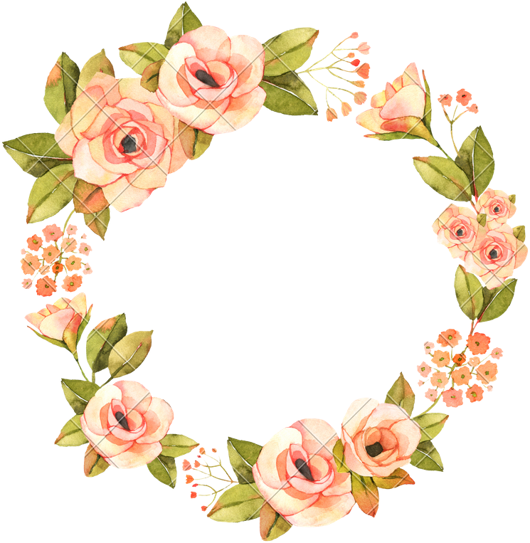 Watercolor Flower Wreath Png Image Free Download - Watercolor Wreath Flower Png (800x800), Png Download