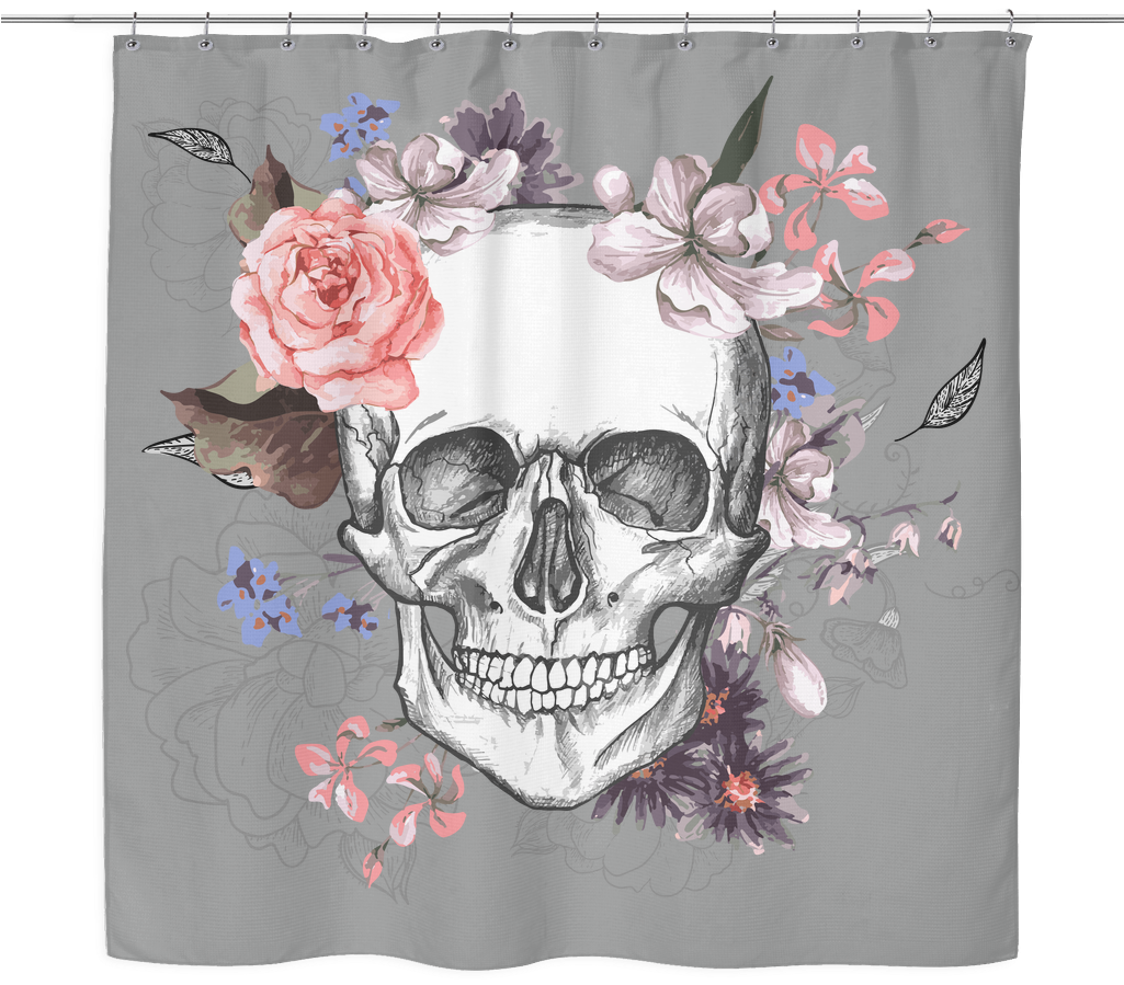 Garden Skull Shower Curtain - Garden Skull (1024x1024), Png Download