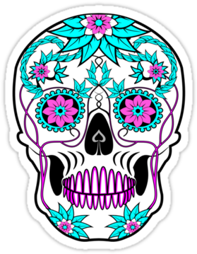 Now, I'm Only Going To Look At The Coloring And Embellishment - Cafepress Day Of The Dead Skull Stainless Water Bottle (375x360), Png Download