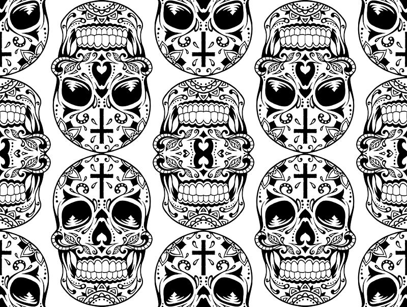 Sugarskull Purple-01 Queen Duvet (800x604), Png Download