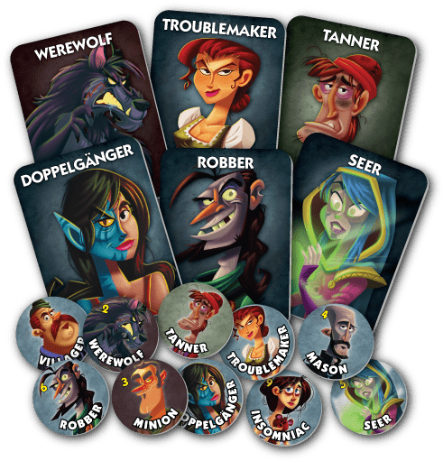 One Night Ultimate Werewolf - Bezier Games One Night Ultimate Werewolf Board Game (500x515), Png Download