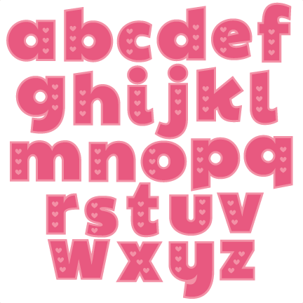 Valentine Alphabet Scrapbook Cuts Svg Cutting Files - Pink Small Alphabet Letters (432x432), Png Download