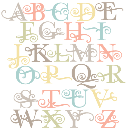 Flourish Uppercase Alphabet Svg Scrapbook Cut File - Free Alphabet Svg (432x432), Png Download