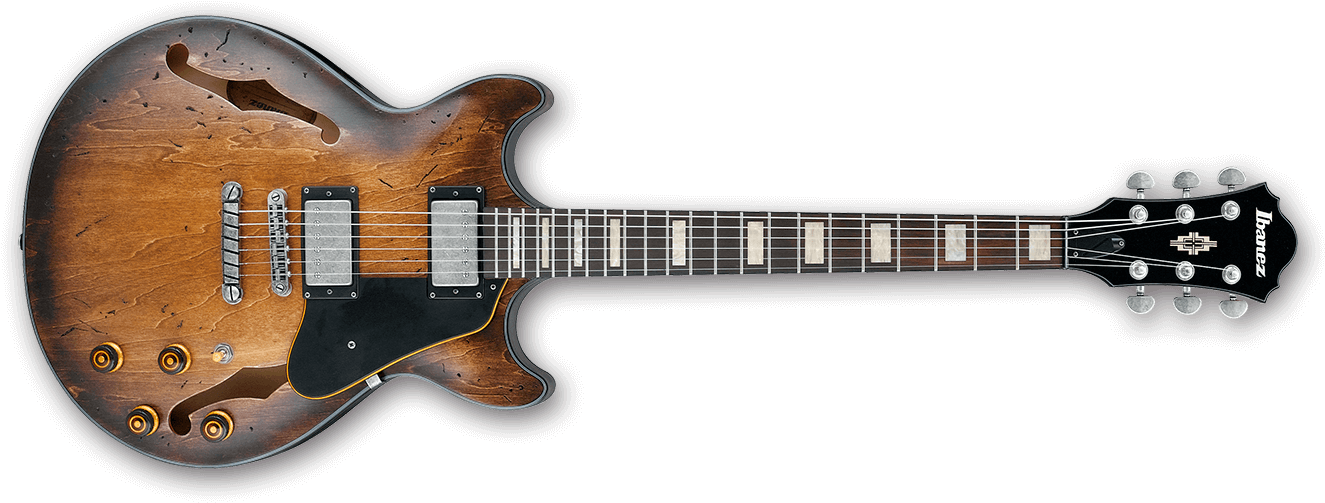 Vintage Ibanez Guitar Png - Ibanez Amv10a Tcl Artcore Vintage (1340x522), Png Download